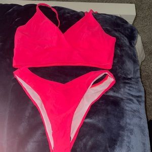 hot pink shein bikini